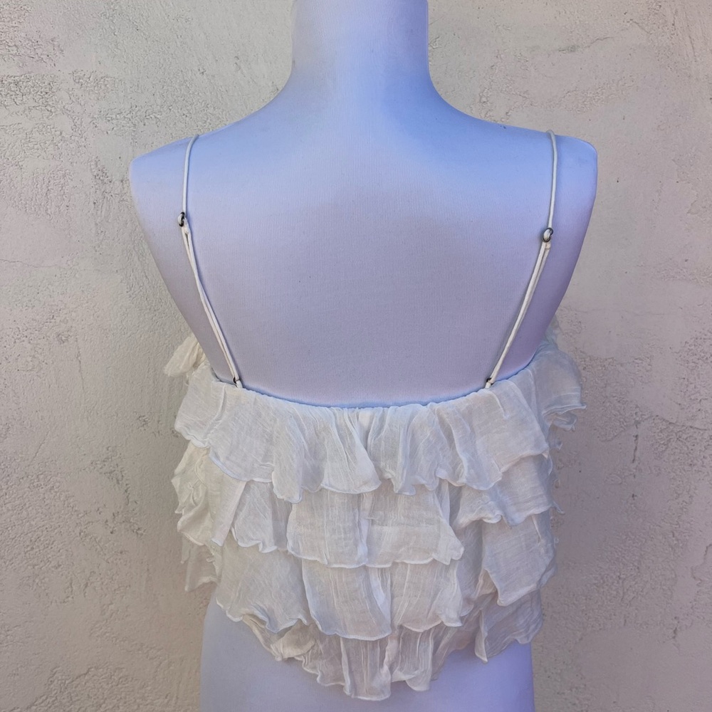 White Ruffled Going-Out Top - Picture 2 of 2
